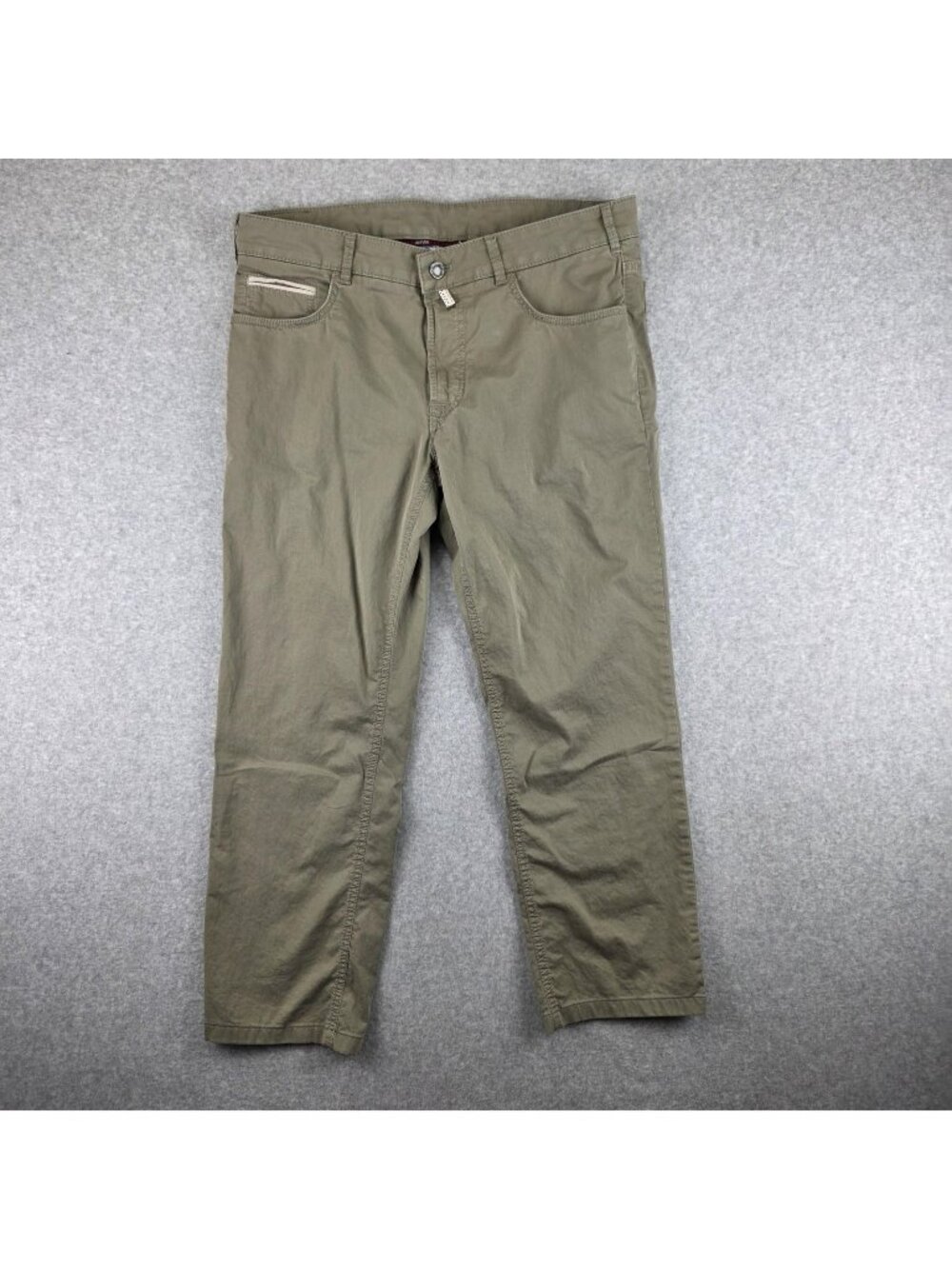 Meyer Arizona Chino Pants Mens 35x27 Olive Green Regular Tapered 5 Pocket